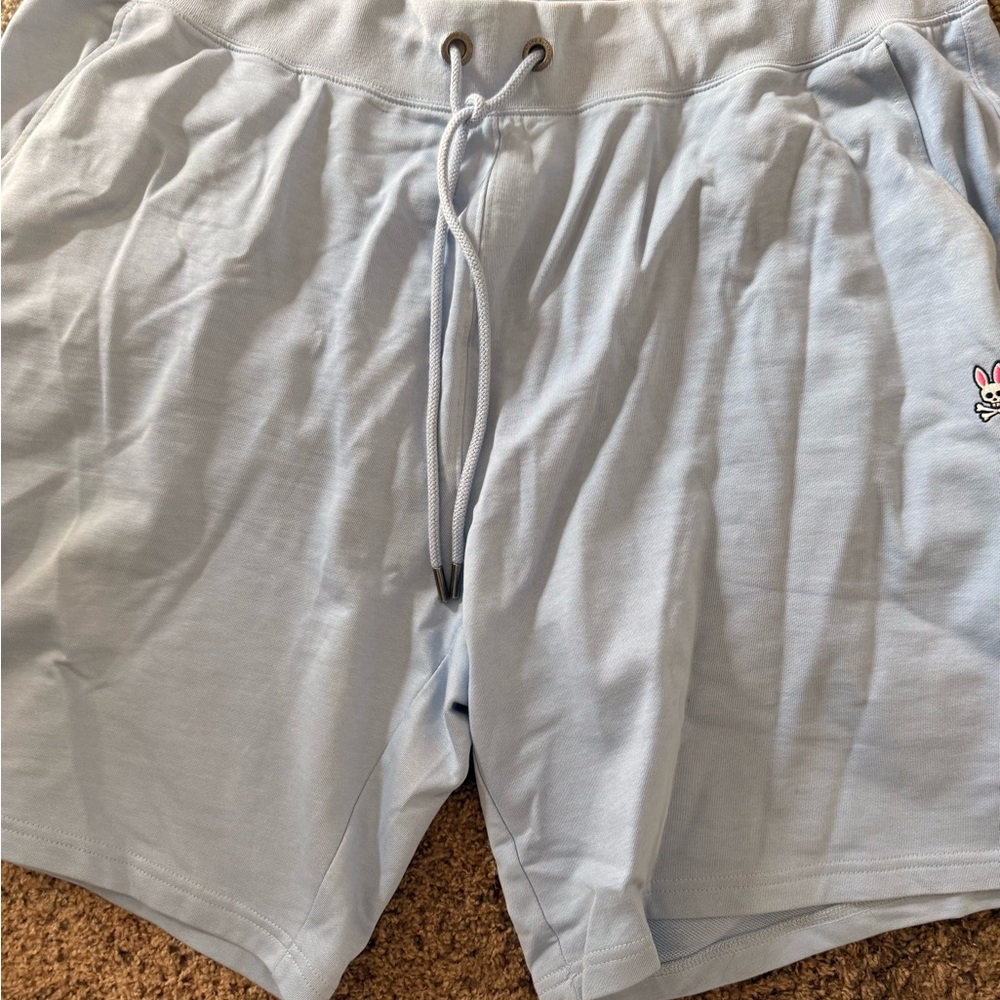 Psycho Bunny Light Blue Lounge Shorts | Embroidered Logo | Size 2XL